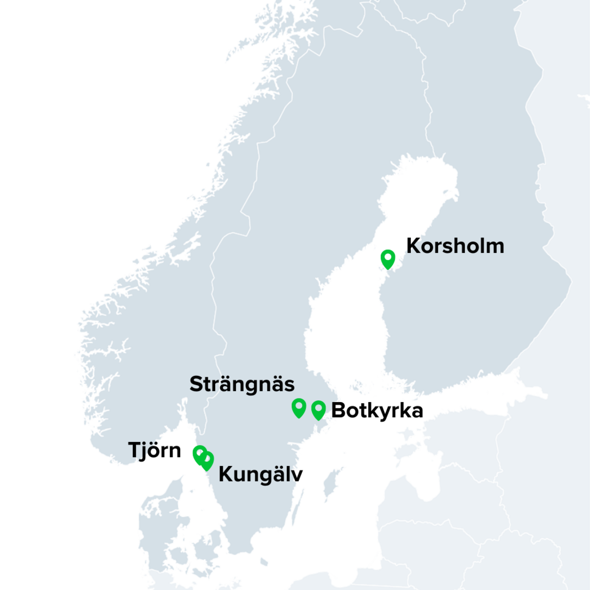 Map with the five municipalities that have tried the tool